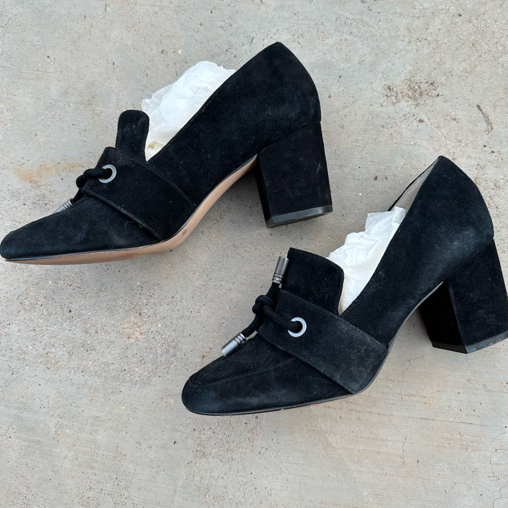 Sole Society Matador Black Block Heel Loafers - Picture 5 of 7
